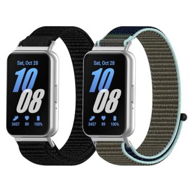Imagem de Harikiri Pacote com 2 pulseiras de relógio esportivas de nylon compatíveis com Galaxy Fit 3, para homens e mulheres