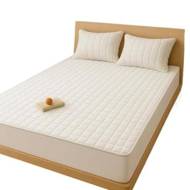 Imagem de Capa Protetora Impermeável para Colchão com Elástico 360° - Tecido Matelado Macio, Antialérgica e Antivazamentos - Lavável na Máquina(Casal,branco)