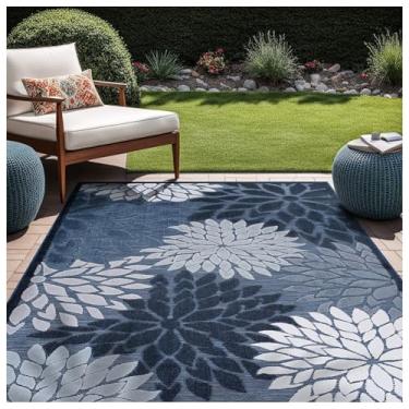 Imagem de SPXMQSS Tapetes de área externa antiderrapantes para jardim, resistente ao desgaste, fácil de limpar para acampamento, deck, varanda, piquenique, quintal E 80 x 120 cm