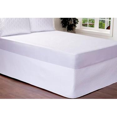 Imagem de Saia para Cama Box Solteiro, Viúva, Casal Padrão e Queen Matelassê Ajustável Branco