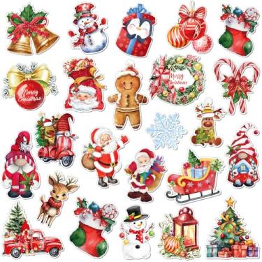 Imagem de 24 Peças Ímãs de Geladeira de Natal Papai Noel Gnomo Floco de Neve Ímãs Decorativos Carro Frigorífico Adesivos Magnéticos Ímãs de Natal Decorações para Porta de Metal Caixa de Correio Decoração de Carro