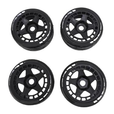 Imagem de RiToEasysports Pneus RC, 4 PCS RC Rally Pneus 17mm Pneus de Roda de Plástico Robusto para Veículos de Controle Remoto Escala 1:8 Na Estrada Off Road Adventure (BLACK)