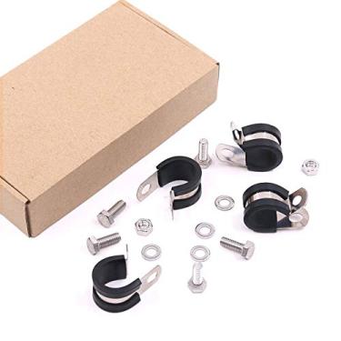 Imagem de Hilitchi – Pacote com 20 unidades, cabo de borracha de aço inoxidável, cabo de fixação de mangueira de 1/4 polegada, cabo de instalação com parafusos sextavados, parafusos, porcas, kit sortido (1/4 polegada – 6,5 mm)