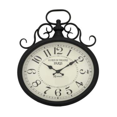 Imagem de Relógio De Parede Herweg Metal Preto Fosco 6498 único