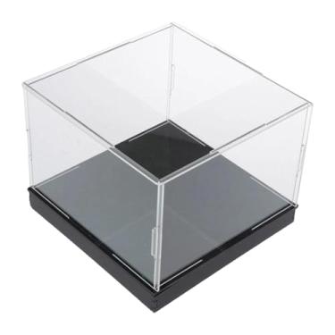 Imagem de Fenteer Vitrine de acrílico para balcão, em formato de cubo, ideal para exibir miniaturas, Bottom H 10 Cm, Base 25cm X 10cm