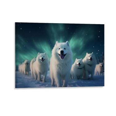 Imagem de HouLaiZhe Pôster animal lobo gordo aurora lona estética pôsteres decoração de quarto pintura de parede galeria sala decoração de parede para quarto sala de estar escritório 24 x 32 polegadas (60 x 80