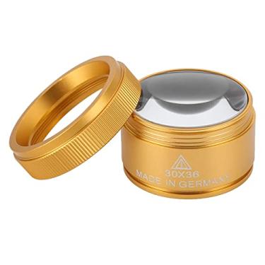 Imagem de Generic 30X Lupa Portátil Jóias Moedas Identificação Lupa para Relojoaria Com Lente de 36mm de Diâmetro Liga de Vidro Tamanho de Bolso Prata (Ouro)