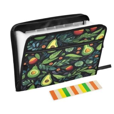 Imagem de Wassud Aquarela Abacates 13 bolsos organizador de arquivos sanfonado pastas expansíveis com abas e adesivos, tamanho carta A4 papel recibo documento pasta organizador para viagem de escritório
