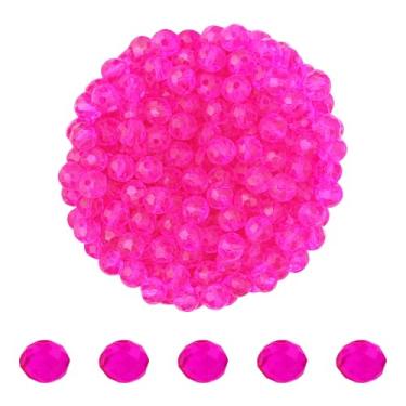 Imagem de Mandala Crafts Contas de cristal briolette rosa choque de 6 mm – 800 contas de vidro facetadas para fabricação de joias, suprimentos de contas, artesanato DIY, pulseiras, colares, brincos e contas