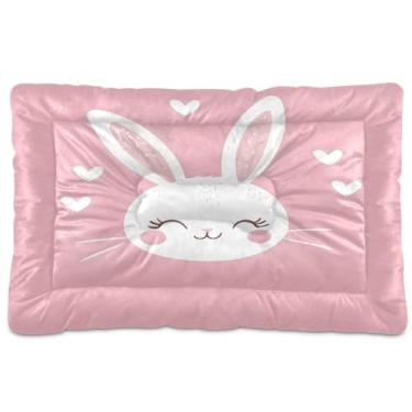 Imagem de Wassud Cama de cachorro com cara de coelho fofa, cama grande para cães ao ar livre, tapete lavável para animais de estimação, cama de gato para dormir, viagens 91 x 61 cm