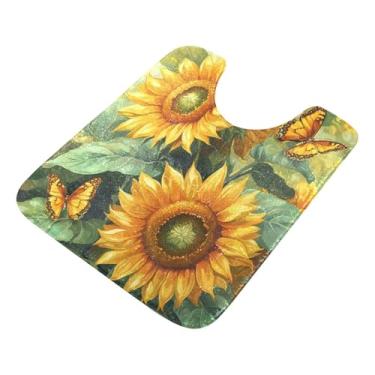 Imagem de Burbuja Tapete de banho de girassóis, tapete de banheiro absorvente extra macio com suporte antiderrapante para banheiro, banheira, chuveiro, 41 x 61 cm