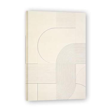 Imagem de Sombras sutis arte em tela minimalista: tons neutros serenidade grande área em branco para decoração de espaço calmo 19,78 x 75 cm emoldurada