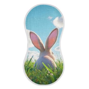 Imagem de xigua Conjunto de 2 panos de musselina de orelhas de coelho para arroto, panos super macios e absorventes, roupas de arroto de algodão, presente de chá para recém-nascidos, bebês meninas e meninos