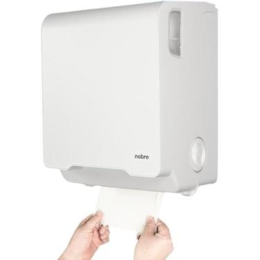 Imagem de Dispenser Autocortante para Toalha em Bobina Mecânico Branco Nobre – Corte Automático, Alta Resistência e Economia para Banheiros Comerciais