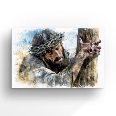 Imagem de quadro jesus cristo, Pintura Digital Cristã, Estilo Artístico Contemporâneo, Decoração para Igreja e Casa 90x60