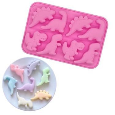 Imagem de Molde de Silicone Dinossauro 8 Cavidades Médio Goma Doces Gummy Chocolate Forma Sabonete Resina