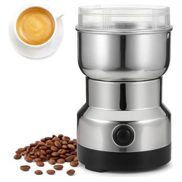 Imagem de Moedor de Café Elétrico Triturador de Grãos, Sementes, Especiarias, Temperos, Amendoim, Ervas Secas, Portátil e Rápido com Lâminas Inox, Tampa Transparente, Baixo Ruído, Uso Doméstico e Cozinha