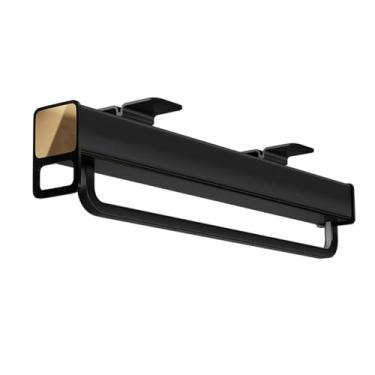 Imagem de Hhsdyl Varão Roupeiro Retrátil, para Varão Serviço Roupeiro Suporte Telescópico Calças Roupeiro Armário Raso Organizar Calças e Roupas,Black,35cm