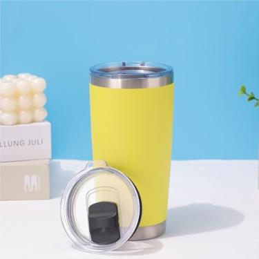 Imagem de CWPJUNDGP Caneca de carro de aço inoxidável de 590 ml, caneca de carro de camada dupla, isolamento térmico, isolamento térmico, copo mestre de gelo, grande capacidade