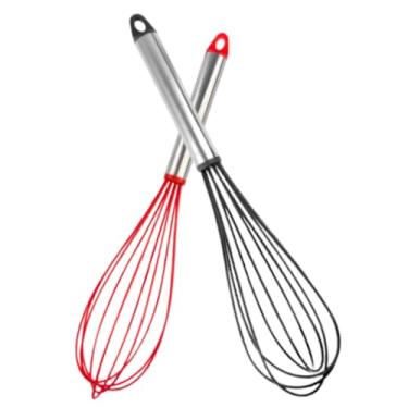 Imagem de Batedor de Claras Ovos Gourmet de Silicone e Aço Inox Fuet Omelete Bolo Fouet Fue Batedor Cozinha