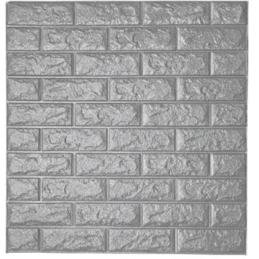 Imagem de Placa 3D Adesiva Tijolinho Prateado Lorben 1 Unidade