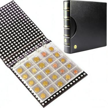 Imagem de Ettonsun Álbum profissional de 250 bolsos, coleção de moedas, 1,8 x 4,5 cm, porta-moedas, para colecionadores, para colecionadores (preto)