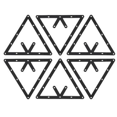 Imagem de Cosiki Rack de Bilhar Mesa de Bilhar Suporte de Bola Triangular Posicionamento Reduzindo Danos 6 Unidades/conjunto