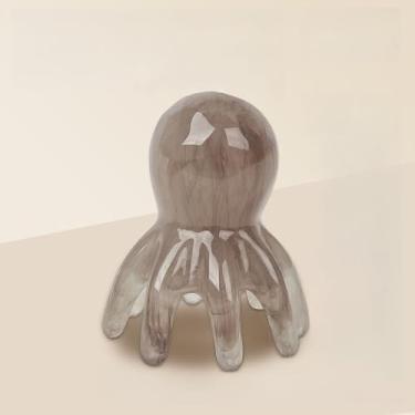 Imagem de Ferramenta de massagem de cabeça de polvo, design ergonômico, resina de cristal natural, pontos de acupressão precisos, massageador de couro cabeludo, massagem corporal, ferramenta de relaxamento