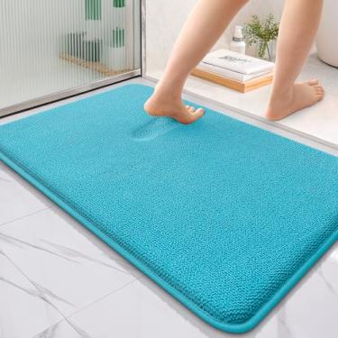 Imagem de OLANLY Tapete de banho espesso de espuma viscoelástica 91 x 61 cm, tapete absorvente extra macio, tapetes de banho de secagem rápida, antiderrapante, lavável na máquina para banheiro, banheira e