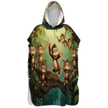 Imagem de Joisal Toalha de natação com capuz para adultos com capuz e poncho de surf de secagem rápida, poncho masculino com capuz