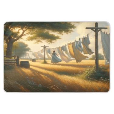 Imagem de Almofadas protetoras de cama bege Peaceful Laundry Day, almofadas de urina reutilizáveis para crianças, almofadas de urina para cama