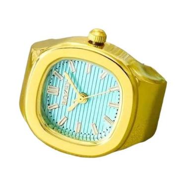 Imagem de Relógio De Bolso Quadrado Minimalista Punk, Anel Versátil, Mini Relógi