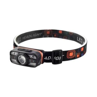 Imagem de Lanterna De Cabeça LED Recarregável Com Sensor, Leve E Portátil, 6 Mod