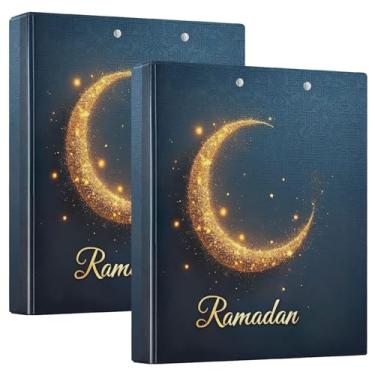 Imagem de Fichários Ramadan Star Moon Navy 3,8 cm, 3 argolas, 200 folhas, caderno, fichário, 31,5 x 27 x 6 cm, 1 pacote