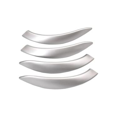 Imagem de Maçaneta interna da porta com padrão de fibra de carbono com acabamento da tampa externa compatível com BMW 3 4 séries M3 M4 F30 F34 F36 F32 F33 F80 F82 F83(Silver Grey)