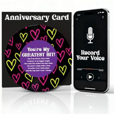 Imagem de Stofinity Cartão de aniversário com mensagem de voz, cartão de aniversário de gravação com página online privada para áudio e fotos para namorado, cartão de amor exclusivo para namorada, cartão