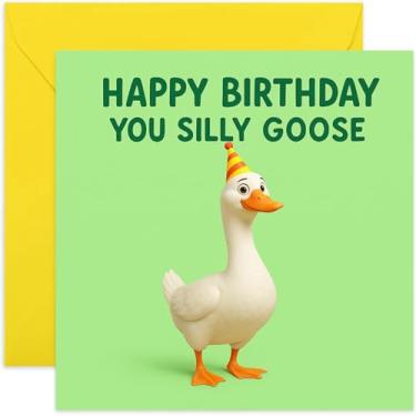 Imagem de Cartão de aniversário engraçado para homens e mulheres, ganso bobo, para pai, marido, melhor amigo, filho, namorado, namorada, esposa - quadrado, em branco por dentro com envelope premium