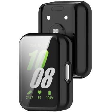 Imagem de Yrzper Capa protetora de tela para Samsung Galaxy Fit3 2024, capa protetora de smartwatch à prova de arranhões revestida de TPU macio para Samsung Galaxy Fit3 (SM-R390) (preto)