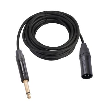 Imagem de XCPHGFM Cabo de áudio de 6,35 mm TRS estéreo macho para XLR macho cabo de interconexão balanceado cabo de remendo concha de liga de zinco para misturador microfone alto-falante plug and play plugue b