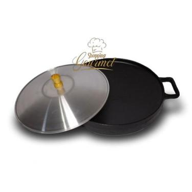 Imagem de Disco Chapa Bifeteira Grelhados Dupla Face  Ferro Fundido Para Fogões 