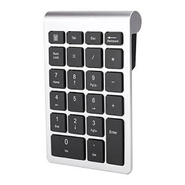 Imagem de Generic Teclado Numérico Sem Fio Ergonômico Receptor USB para 7/8/10, Velocidade de Recuperação Rápida para Trabalho de Escritório, ABS Prata Preto (#11)