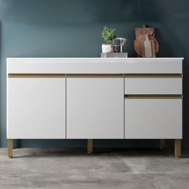 Imagem de Balcão Para Cozinha 3 Portas 1 Gaveta 150Cm Line Kits Paraná Supremo