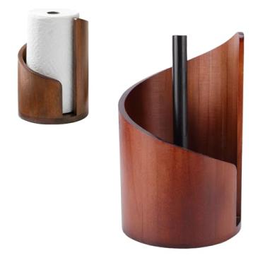 Imagem de Pssopp Suporte de Toalha de Papel de Montanha, Design de Capa Espiral, Organizador de Rolo de Toalha de Papel de Bancada de Madeira para Cozinha, Banheiro, Mesa de Jantar (Estilo2)