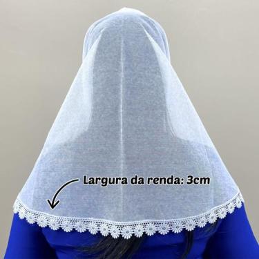 Imagem de Véu Ccb Adulto Renda Guipir Floral Tule Filó Algodão (modelo Daniele) 