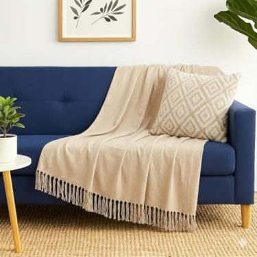 Imagem de Manta Para Sofá 100% Algodão 2,40x1,80mts Acabamento Premium (Areia)