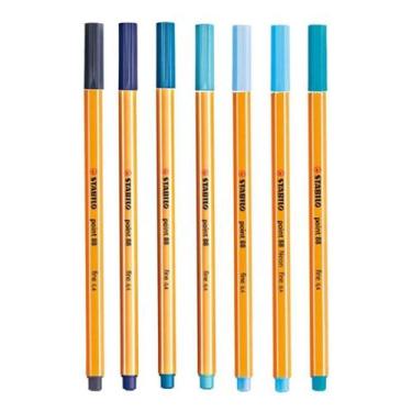 Imagem de Caneta Fineliner 0.4mm Point 88 7 Tons de Azul - Stabilo - Tendtudo