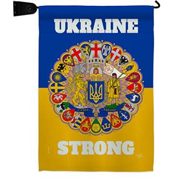 Imagem de Breeze Decor Conjunto de bandeira de jardim forte da Ucrânia suporte para cabide de caixa de correio para decoração de casa pequeno presente de dois lados, feito nos EUA