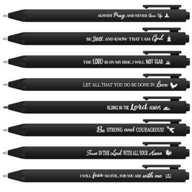 Imagem de Sayglossy 80 canetas esferográficas cristãs com versículo bíblico, ferramenta de escrita de citações inspiradoras, pequena, retrátil, minúscula, tinta preta, presentes religiosos para mulheres, homens