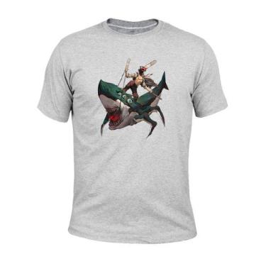 Imagem de Camiseta Plus Size Confortável Malha 30.1 Estampada Shark Dominite, Ci