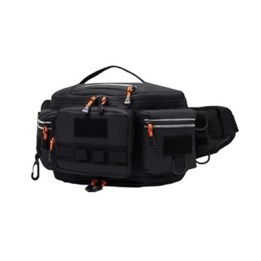 Imagem de GANYUU Bolsa de cintura para acampamento, peito, bolsa de viagem para homens, ciclismo, caminhadas, esportes ao ar livre, transversal, cinto tático, pochete de pesca, Preto, One Size